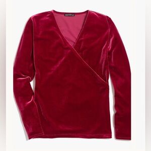 J. Crew Women's Velvet Wrap Top - Red Cranberry